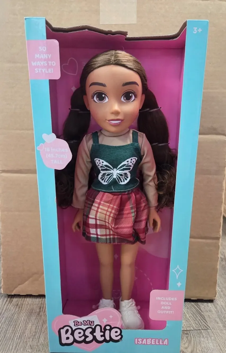 Jakks Pacific Be My Bestie 18-inch Isabella Brown Hair Latina Girl Doll NEW
